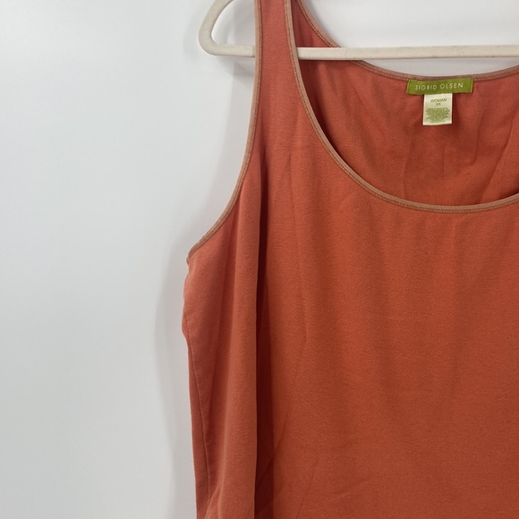 Sigrid Olsen terracotta cotton soft knit scoop neck tank top plus size 3X - Picture 10 of 12